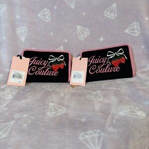 Juicy Couture Black & Pink Strawberry Zip Wallet